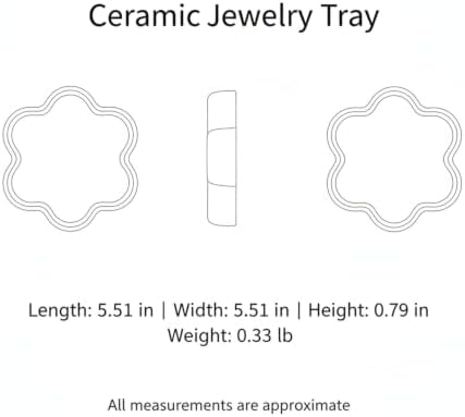 5.51 Inch Ceramic Jewelry Tray, Small Catch-All Dish for Rings and Earrings, Vanity or Entryway Organizer (1 PC) - Image 7