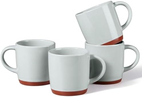 E-far Ceramic Coffee Mug Set of 4, 12oz Modern Coffee Cups, Speckled Gray by E-far