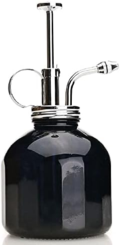 Plant Mister- Black Color Glass Bottle & Brass Sprayer (Chrome) - Image 3