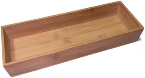 Bamboo drawer organizer Kitchen Utensil Organizer Cutlery Box for Dresser Makeup Tool Office Desk Supplies Storage and Accessories 8"x 4"x 2" by Unknown