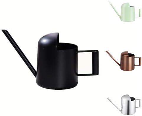 Mini Watering Can, 10oz/300ml Stainless Steel Long Spout Small Watering Can for Indoor Plants Succulents, Herbs (Black) by Unknown