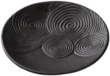Nordic Minimalist Ceramic Jewelry Dish, Modern Ring Tray, Trinket Holder for Rings Earrings, Decorative Vanity Tray, Key Holder for Entryway, Home Decor for Bedroom, Bathroom (Black, A) by Unknown