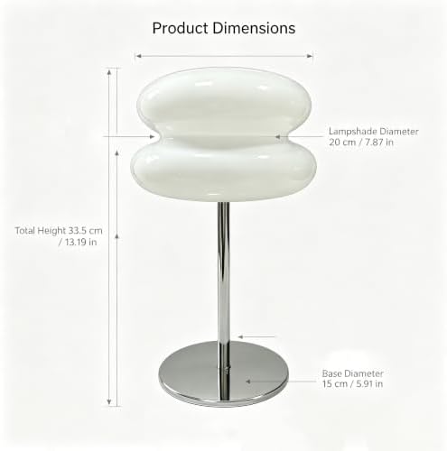 Bedroom Mushroom lamp, Medieval Modern Bedside Table lamp, dimmable Retro Egg Tart Headlight, Unique Home Mushroom Decoration Aesthetic Lovely Living Room Desk lamp (White) - Image 2