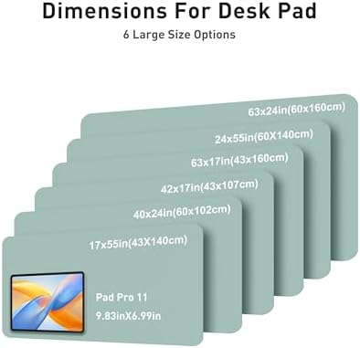 Aothia Faux Leather Desk Mat - Large Mouse Pad, Non-Slip PU Leather Blotter, Waterproof Writing Surface for Office and Home (Light Blue, 63" x 24") - Image 5