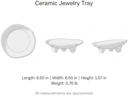 1 PC Ceramic Jewelry Tray, Square Catch-All Dish for Rings and Keys, Vanity Organizer with Raised Walls for Nightstand or Entryway - Image 7