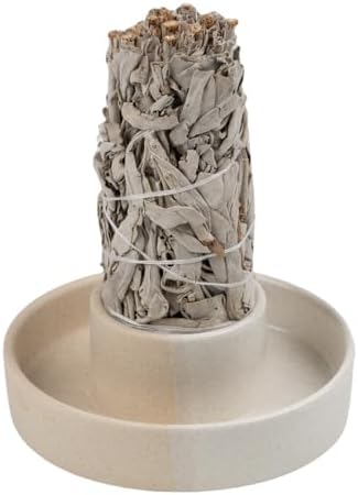 Sage Holder, Sage Burner, Smudge Bowl, Palo Santo Holder, Incense Holder, Incense Holder Bundle, Sage Holder for White Sage Bundle and Palo Santo (Sage Not Included) (White) by Dorephine