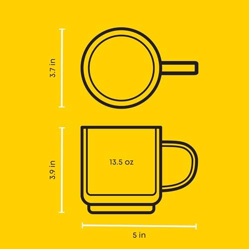 JoyJolt Haven Stackable Fluted Glass Mugs, Set of 2 Ribbed Double Wall Insulated Coffee Cups, 13.5oz Clear Mugs - Image 3