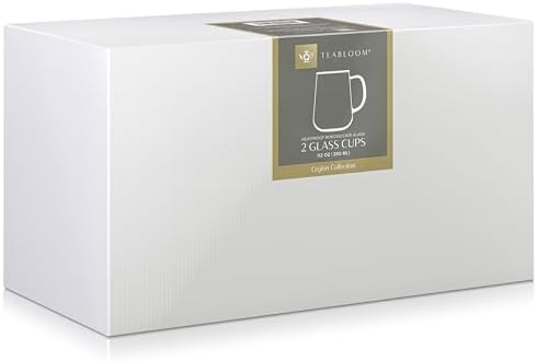 Teabloom Set of 2 Premium Borosilicate Glass Mugs for Tea or Coffee - 12 Ounces / 350 ml - Stain-free and Microwave Safe - Image 6