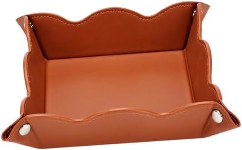 Valet Tray for Men Women - PU Leather Travel Catchall Tray Organizer - Desk Bedside Nightstand Storage Box for Jewelry Key Phone Remote Controller Wallet Watch Glasses Coin Readers -Brown by Unknown