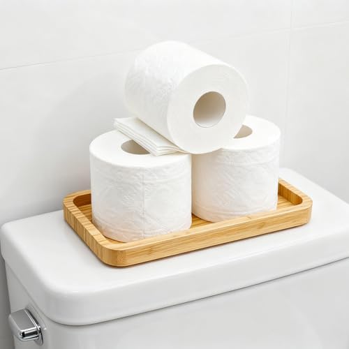 Bamboo Vanity Bathroom Tray for Counter, Bamboo Tray for Bathroom, Toilet Tank, Perfume 11.8L x 5.9W x 0.8H inch (Bamboo) - Image 5