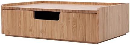 Mobilevision Bamboo Drawer, Stackable Storage Solution for office products pens, pencils, scissors, notepads, business cards and more by MobileVision