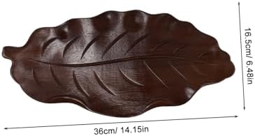 Wooden Leaf Serving Tray Coffee Decorative Board Xmas Tea Snack Platter - Image 2
