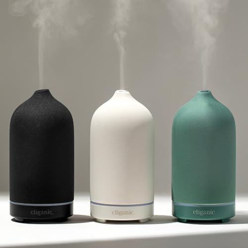 Cliganic Ceramic Essential Oil Diffuser, 100ml Cool Mist Humidifier, Sage - Image 3