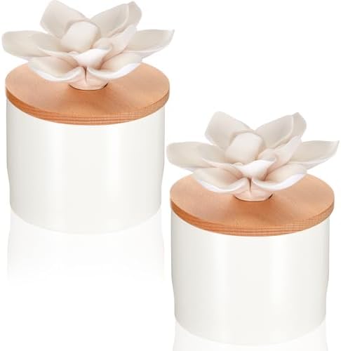 Honeydak 2 Pcs Ceramic Essential Oil Diffuser, Non Electric,Water Lotus by Honeydak
