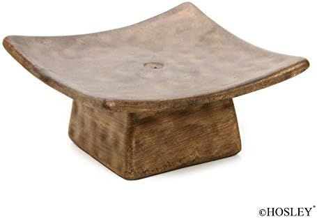 Hosley Square Candle Holder Pedestal with Incense Stick Holder – Decorative Display Stand for Pillar Candles, Small Décor & Meditation Spaces - Image 2