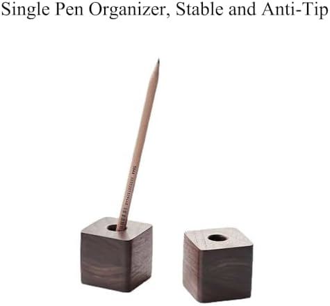 SagaSave 2PCS Solid Wood Pen Holder, Beech, Single Hole Design, Smooth Surface, 3.50 * 3.50 * 3.50cm/1.38 * 1.38 * 1.38in, Minimalist Desk Organizer (Beech S) - Image 4