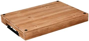 3Pcs Nested Vintage Wood Serving Tray Set, Coffee Table Ottoman Decor Trays - Image 7