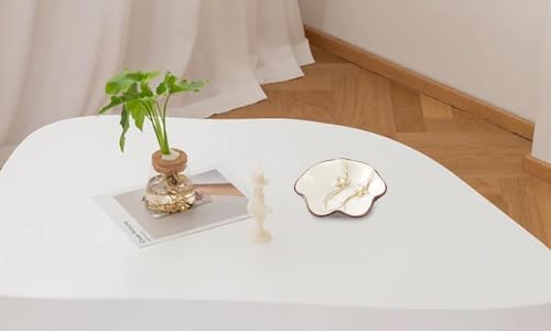 Ice Cracking Leaf Jewelry Dish, Decorative Ring Holder Small Trinket Tray Bowl, Gifts for Daughter Mom Friends, Milk White. - Image 6
