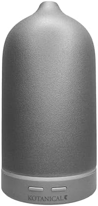 Grey Stone Essential Oil Diffuser – Ceramic Aromatherapy Diffuser with Ultrasonic Mist, LED Ambient Light & Auto Shut-Off for Home, Bedroom, Office by Kotanical
