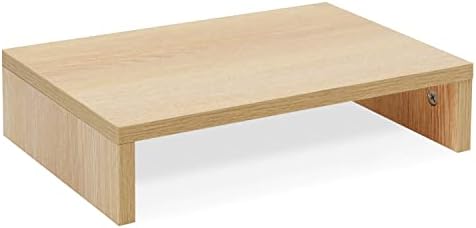 TEAMIX Wood Monitor Stand Riser for Desk - 14.2 inch, Small Laptop Stand by TEAMIX