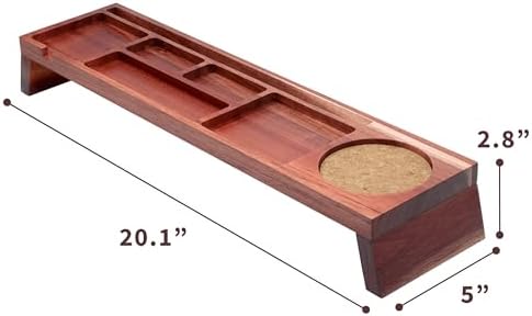 Linwnil Natural Wood Desk Organizer - Multi-Compartment Wooden Organizers for Home, Office, Cubicle Accessories - Table Caddy for Desktop and Workspace - Pencil Storage Tray - Image 2