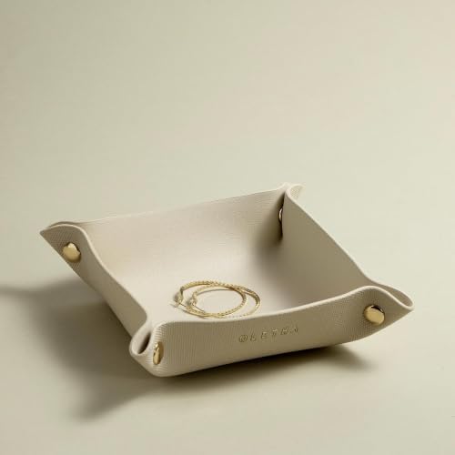 OLETHA Foldable Valet Tray, Travel Essentials, Canvas Grain, Greige - Image 2