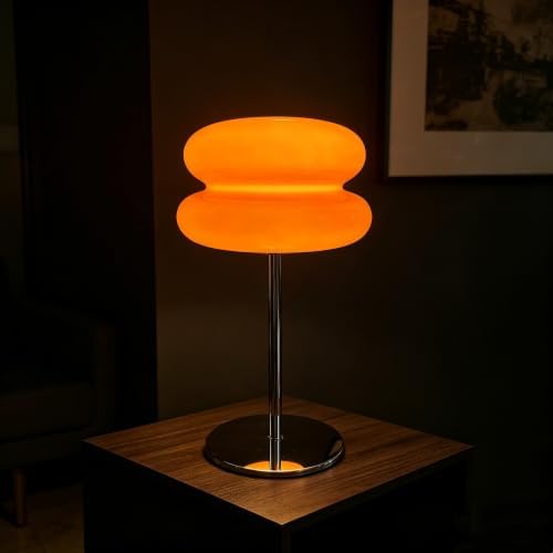 Mushroom Bedside Table Lamp, Orange by Unknown