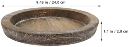 Xmas Wooden Round Decorative Tray for Coffee Table Centerpiece Decor - Image 6