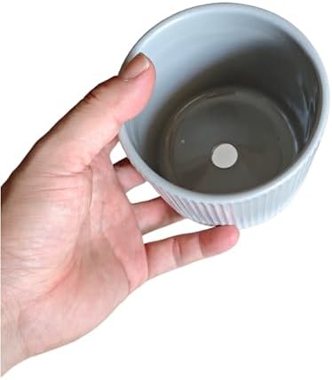 Cuteforyou 3.75 Inch Modern Textured Ceramic Succulent Planter Pot (No Plant Included) – Perfect for Small Plants, Cacti & Desk Decor – Lightweight & Durable，Gray - Image 5