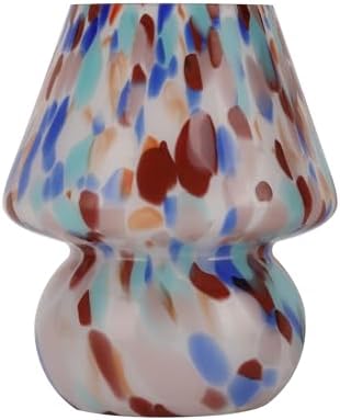 Mushroom Lamp with LED Bulb, Small Glass Bedside Lamp - Image 2