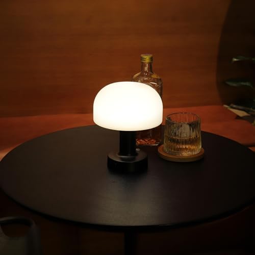 Cordless Rechargeable Mushroom Table Lamp, Dimmable 3-Color Night Light - Image 3