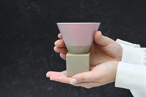aprikalife Japanese Pottery Coffee Mug with Base 200ml - Ceramic Handmade Triangle Cone Funnel Shaped Retro Tea Cup - Dishwasher & Microwave Safe Coffee Cup for Tea, Cocoa, Espresso & Latte - Image 4