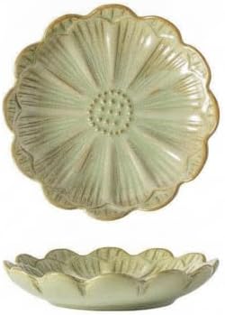 Petal Shaped Ceramic Jewelry Tray, Small Decorative Dish for Rings Earrings, Vanity Organizer for Nightstand Desk Bathroom (1 Piece) by Unknown