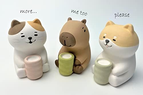 Stone Diffuser Tea-Drinking Animals [ Designed in Japan] Non Electric Passive Diffuser for Essential Oil and Aromatherapy (Ceramic/Clay) (Tea-Drinking cat) - Image 4