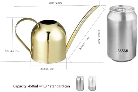 IMEEA 15oz Mini Indoor Watering Can for Small Plants Stainless Steel Watering Can with Long Spout for Desk, Windowsill & Bonsai (Gold) - Image 2