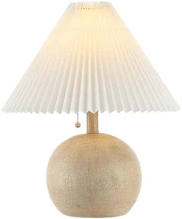 JONATHAN Y Aksel Sphere Table Lamp Coastal 17.25", Beige Wood Finish by JONATHANY