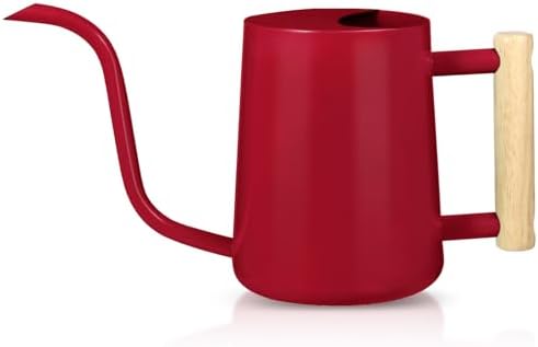 Watering Can Indoor Plants, 35oz Small Stainless Steel Metal Watering Can Modern Decorative Watering Pot with Long Spout for Indoor House Plant Bonsai Garden Flowers (Red) by GUKJOB