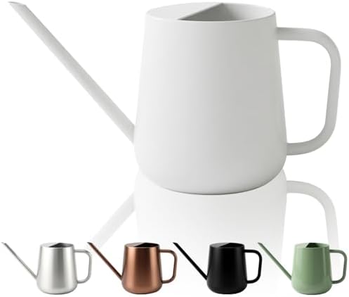 Watering Can for Indoor & Outdoor Plants, 35 oz/1000ml Watering Can with Metal Handle, Stainless Steel Garden Long Spout Watering Pot for Indoor House Plants Bonsai Flower Decorative by Chemlliy