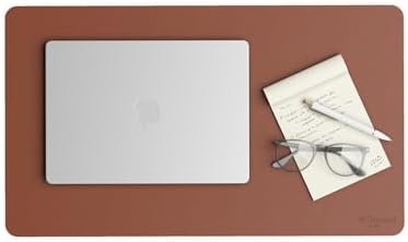 Smead Vegan Leather Desk Pad Mat, Office Desk Mat, Small, Saddle Brown by SMEAD