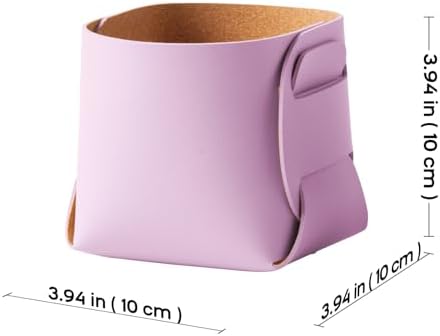 HOMIEAZICOZI 2-Pack Cork Leather Desk Accessories Storage - Pencil Pen Holder - Makeup Brush Holder Organizer - Stylish Addition to Home Decor (Purple) - Image 3
