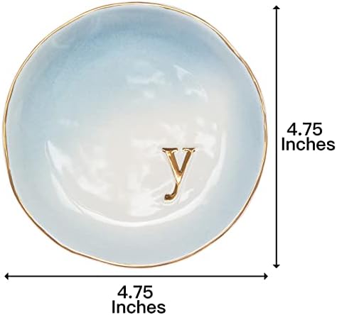 COLLECTIVE HOME - Ceramic Jewelry Tray, Decorative Trinket Dish for Rings Earrings Necklaces Bracelet Watch Keys, Birthday Mother's Day Christmas Gift for Women, 4.75", Colored Surface (Y) - Image 2