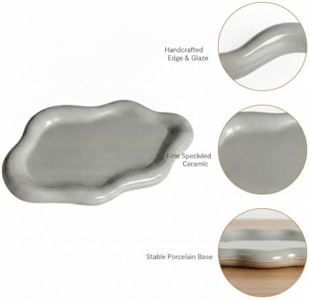 Home Organizers & Minimalists: Ceramic Cloud Catchall Tray for Keys, Jewelry, and Coins – Decorative Entryway or Dresser Dish, Approx. 7.1-7.4 Inches (1 Piece) - Image 6
