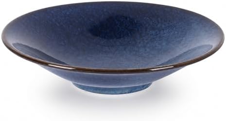 Blue Ceramic Bowl, 9in Blue Decorative Centerpiece Bowl for Coffee Table Decor by XIYOUQI