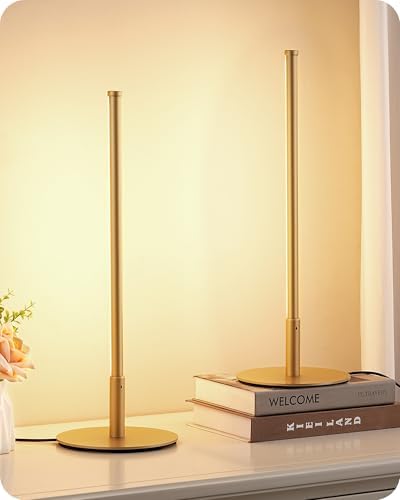 EDISHINE LED Table Lamp Set of 2, Modern Desk Lamps for Living Room, Gold by EDISHINE