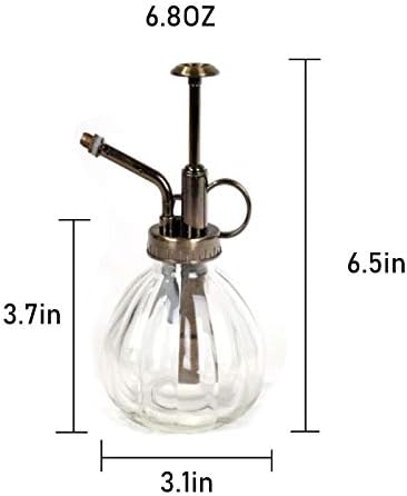 Water Spray Bottle Vintage Pumpkin Style Decorative Glass Plant Atomizer Watering Can Pot | Plant Mister with Top Pump for Indoor Potted Plants Terrariums Flowers - Image 2