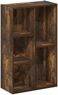 Furinno LUDER Book Shelf, 5-Cube Bookshelf, Reversible Bookcase, 9.4 x 19.5 x 31.5, Easy Assembly, for Living Room, Bedroom, Home Office, Amber Pine - Image 6