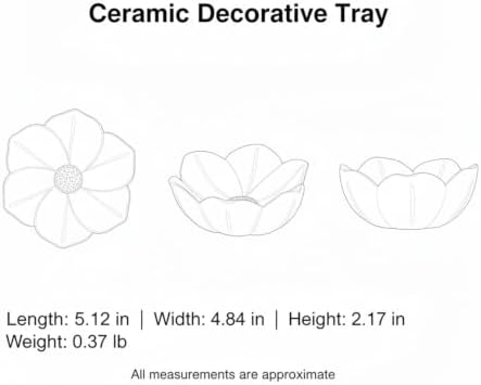 Ceramic Decorative Tray for Vanity and Desk, Small Storage Organizer for Jewelry Keys Coins, Compact Catchall Dish with Raised Edges (1 PC) - Image 7