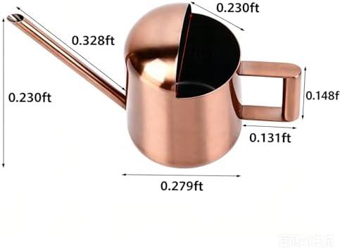 Watering Can 10oz/300ml Stainless Steel Long Spout Semi Open Powder Coated Flower Watering Pot for Garden Family Outdoor - Image 6