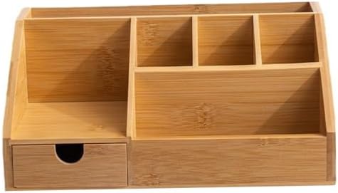 Bamboo Desk Organizer with Drawer & Tray, Wooden Storage for Office & Home Office/9.6x5.9x4.3 Inch by Unknown