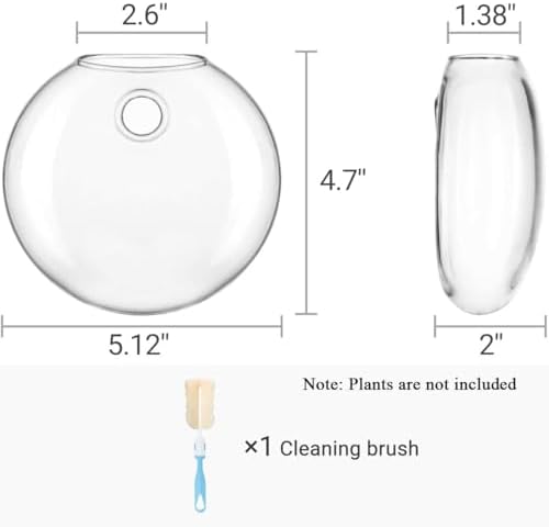 Mkono Wall Propagation Planters, 4 Pack Oblate Hanging Plant Holder Vase - Image 2